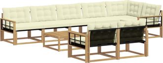 vidaXL Conjunto De Sof&aacute;s De Exterior 9 Uds. Blanco Y Crema Vidaxl