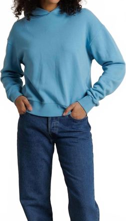 perfectwhitetee Heart Cotton Fleece Pullover Hoodie In Milky Blue