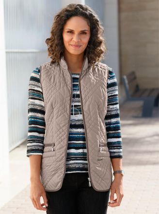 Casual Looks Steppweste CASUAL LOOKS, Damen, Gr. 36, beige (sesam), 100% Polyester, Paspelierung:100% Polyester, Wattierung:100% Polyester, unifarben, Westen Stepp