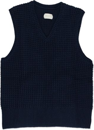 Aimé Leon Dore NAVY WAFFLE V-NECK SWEATER VEST