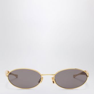 Bottega Veneta Sardine oval metal sunglasses in gold/grey