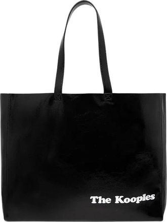 The Kooples Logo Tote Bag - Dames - Shoppers - Zwart - ONE Size - Leer - Tassen