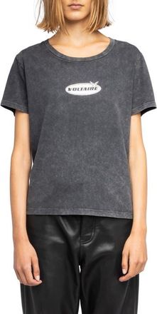Zadig&Voltaire Alys Crystal Logo T-Shirt in Black at Nordstrom, Size X-Small