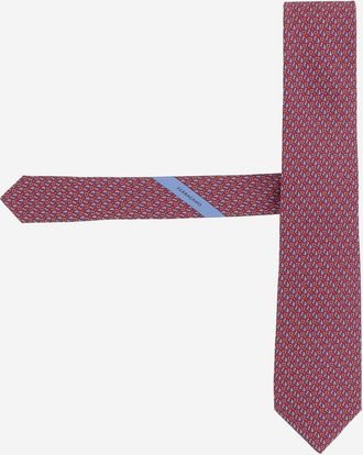 Ferragamo Mens Silk Tie Red Ties & Bow