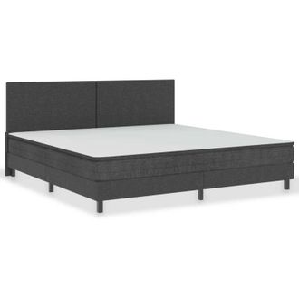 vidaXL Vidaxl - Cama Box Spring Tela Gris Oscuro 200x200 Cm