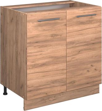 Vicco Mueble Bajo De Cocina Fame-line, Roble Dorado, 80 Cm Con Estante, Sin Encimera, Vicco