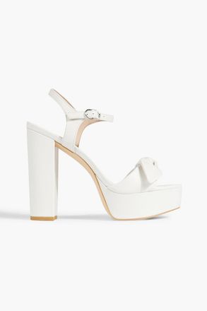 Stuart Weitzman Bandeau 130 knotted leather platform sandals - White - EU 35.5