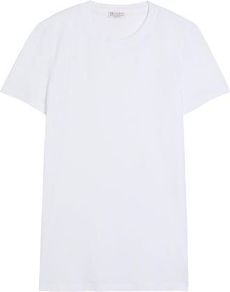 Brunello Cucinelli Crew-neck Stretch-cotton T-shirt - White - S (UK8-10 / S)