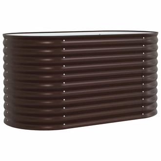 Berkfield Home Garden Raised Bed - Brown, 160 x 80 x 81 cm, Galvanized Steel in Brown | Size: 160 x 80 x 81 cm