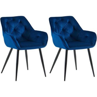 Clp Clp - Set De 2 Sillas Para Sal&oacute;n Cassis En Terciopelo Azul Terciopelo