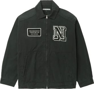 Neighborhood Giacca con zip e logo - Nero
