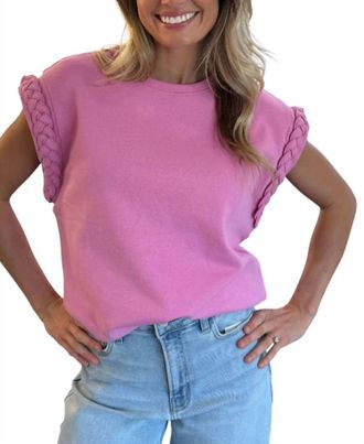 Entro Felix Braid Top In Pink