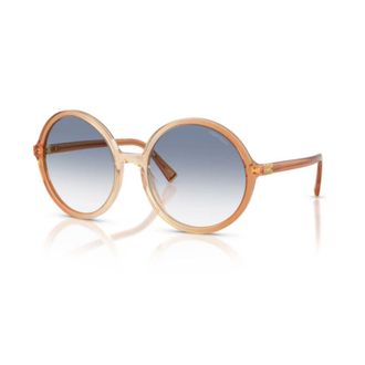 Miu Miu 0mu B02s Gradient Blue-Tinted Round Sunglasses