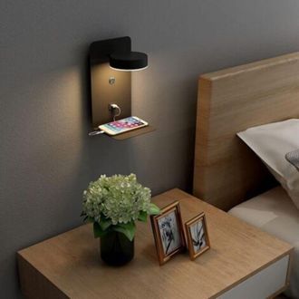 OEM Paquete De 2 Apliques De Pared Led Para Interiores Con Puerto Usb, 12 W, Tricolor, Regulables, Modernos, Con Luz De Lectura, Giratorios 330&deg;, L&aacute;mpara 