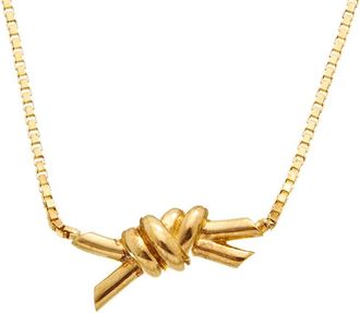 Bottega Veneta Knot 18 Plated Silver Necklace