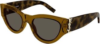 Saint Laurent SL M94 011 Womens Sunglasses Brown Size 53 - Free RX Lenses - Free RX Lenses