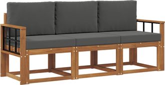 vidaXL Conjunto De Sof&aacute;s De Exterior 3 Uds. Natural Y Antracita Vidaxl