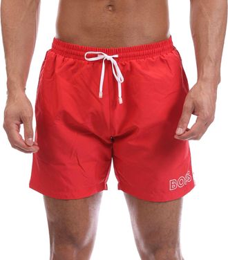 HUGO BOSS Mannen Logo Zwemshorts (Rood)
