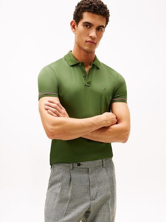Tommy Hilfiger Mens Slim Fit Smooth Cotton Interlock Polo - Green - XXL