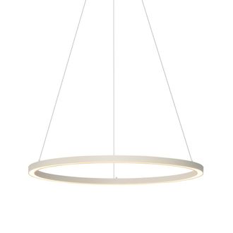 QAZQA Dise&ntilde;o L&aacute;mpara Colgante De Dise&ntilde;o Beige 80cm Incl. Led Regulable En 3 Pasos - Girello Aluminio /acero /pl&aacute;stico Redonda Incluye Led Max. 1 X 50.7 Watt