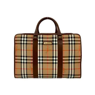 Burberry Vintage, unisex, Beige, ONE Size, Leer, Pre-owned Weekendtas