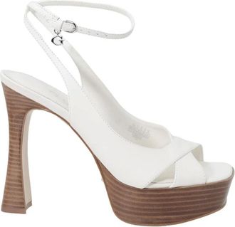 Guess Platform Sandal Peeptoe Schoenen - Dames - Sandalen met hakken - Wit - 37 EU - Leer - Schoenen