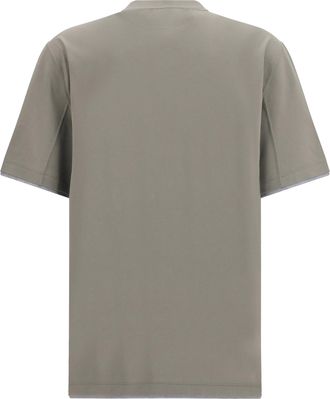 Brunello Cucinelli Mens Cotton T-Shirt Military Green T-Shirts And Polos