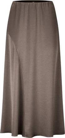 Riani Satin Midi Rok - Dames - Midirokken - Grijs - XL - Satijn - Rokken