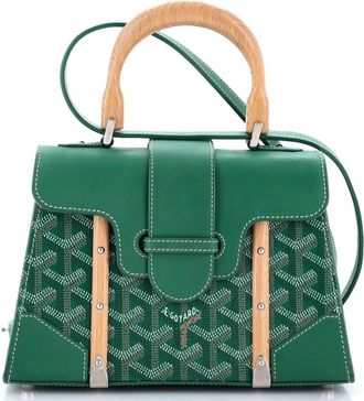 Goyard Structured Saigon Top Handle Bag Coated Canvas with Leather Mini