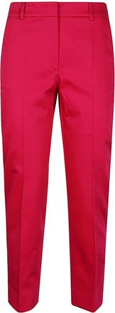Max Mara Slim-fit Broeken - Dames - Slim Fit Broeken - Rood - XS - Katoen - Broeken