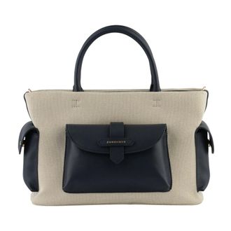 Pourchet Tassen, Dames, Blauw, ONE Size, Katoen, Reporter Bag