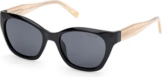 Skechers SE00036 Polarized 01D Womens Sunglasses Black Size 51
