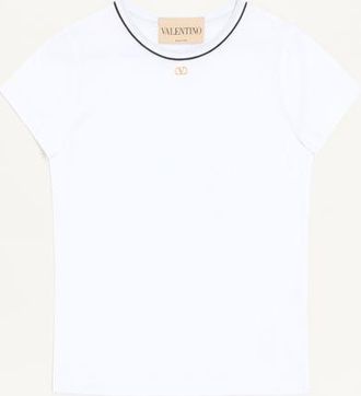 Valentino T-Shirt In Jersey Di Cotone Donna BIANCO XL