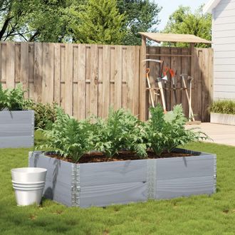 Berkfield Home Garden Planter Grey 150x100 cm Solid Wood Pine