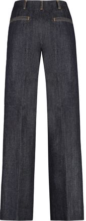 Tory Burch Womens Wide-Leg Jeans Denim Cotton