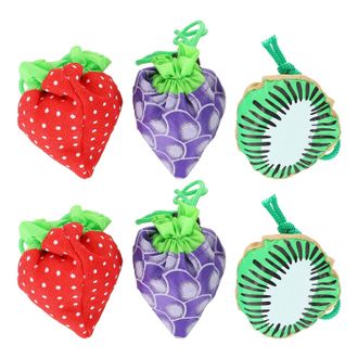 OSALADI 6pcs Foldable Fruit Shape Shopping Bags Set, Waterproof Creative Storage Pouches for Grocery, Reusable Foldaway Tote Bags for Home and Travel Random S