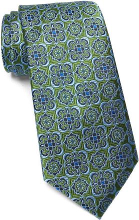 Ted Baker Adelaide Float Medallion Silk Blend Tie in Green at Nordstrom Rack