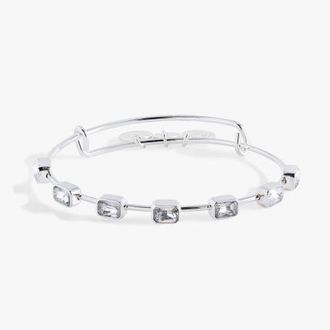 Alex and Ani April Birthstone Emerald Cut Bangle in Silver at Nordstrom