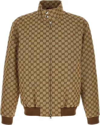 Gucci Beige Cotton Mens Bomber