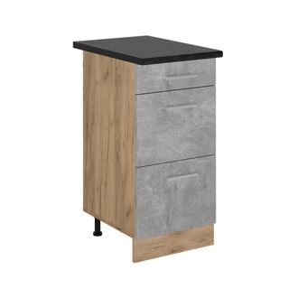 Vicco Mueble Bajo De Cocina R-line, Hormig&oacute;n, 40 Cm Con Cajones, Et Antracita