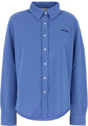 Miu Miu Cerulean blue piquet shirt