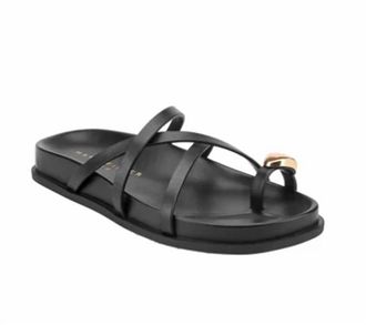 Marc Fisher Womens Braidey Strappy Flat Sandal In Black
