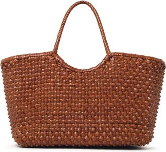 Dragon Diffusion Nantucket Cactus Tan - Black Edges Brown Leather Bag