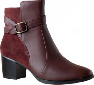 Aetrex Womens Rebecca Heel Boots In Burgundy Leather