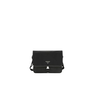 Prada Bolso de hombro en Re-Nylon y piel Saffiano - Bags - Hombre - Negro - ONE SIZE