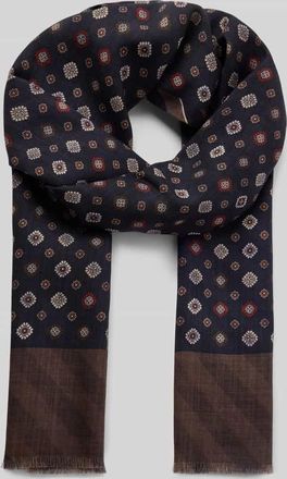 Altea Schal aus Wolle im Allover-Look in Marine, Größe 1