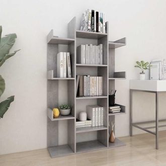 vidaXL Vidaxl - Librer&iacute;a De Madera Contrachapada Gris Hormig&oacute;n 86x25,5x140 Cm