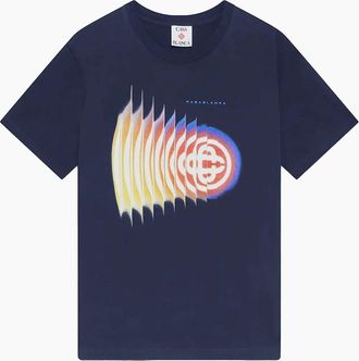 Casablanca Mens Shock Wave T-Shirt Navy - Size: 42