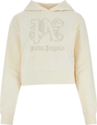 Palm Angels Ivory Cotton Sweatshirt