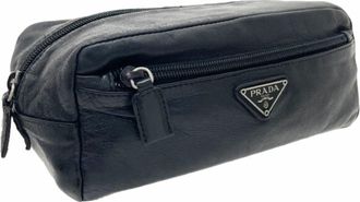Prada Black Nero Leather Pouch (Pre-Owned)